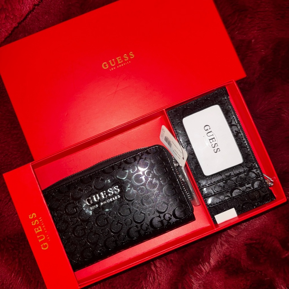 GUESS Black Wallet and Card Holder